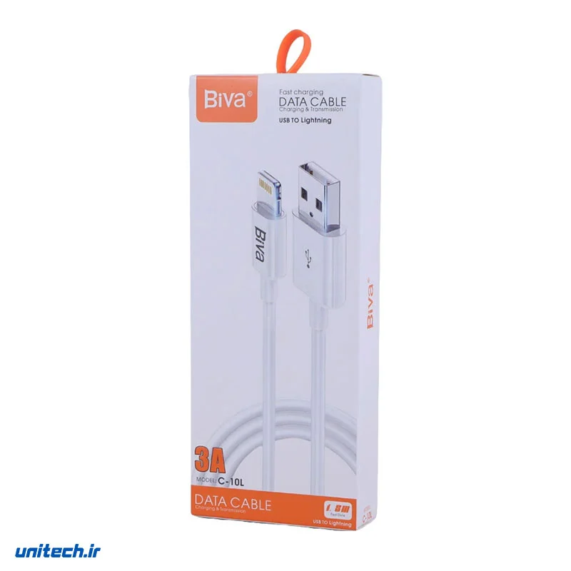کابل لایتنینگ فست شارژ 3 آمپر بیوا C10L طول 1.5 متر1